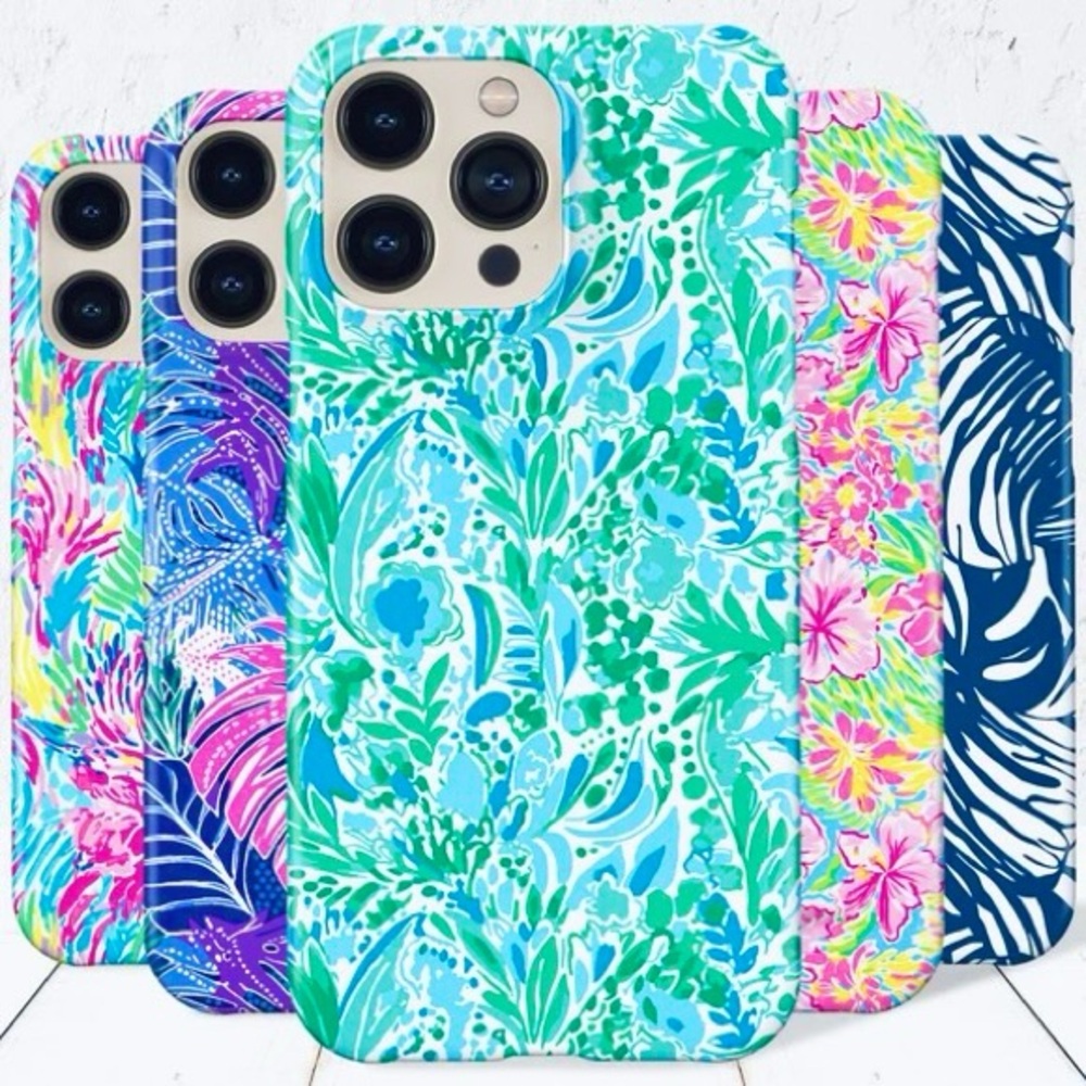 iPhone13 Preppy Lilly Pink Green Flex Phone Case Cover Palms Tropical Vibes